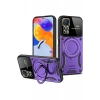 USLUCAN ALIŞVERİŞ Xiaomi Redmi Note 12 Pro 4G Kılıf Joy Lens Standlı Kapak - Mor