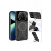 USLUCAN ALIŞVERİŞ Xiaomi Redmi Note 14 Pro 5G Kılıf Joy Lens Standlı Kapak - Mor