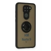 USLUCAN ALIŞVERİŞ Xiaomi Redmi Note 9 Kılıf Montreal Yüzüklü Silikon Kapak - Siyah