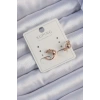 USLUCAN ALIŞVERİŞ Xuping Rose Renk Zirkon Taşlı Bombeli Topçuk Earcuff Küpe