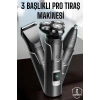 USLUCAN ALIŞVERİŞ Yüksek Performanslı 3 Başlıklı Profesyonel Tıraş Makinesi