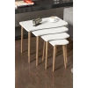 USLUCAN ALIŞVERİŞ Zigon Sehpa Ahşap 4lü Beyaz KR