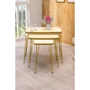 USLUCAN ALIŞVERİŞ Zigon Sehpa Kr Ve Orta Sehpa Kr Set Çift Gold Krem Tel 1114