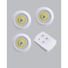 Uzaktan Kumandalı 3 Lü Kablosuz Led Spot Lamba Seti Yapışkanlı Pratik Kullanım