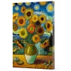 Van Gogh 10 - Ayçiçekleri Çizgili Yan Boyamalı Defter