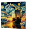 Van Gogh 2 Gemi - Çizgisiz Yan Boyamalı Defter