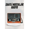 Vintage Nostaljik Radyo AUX USB SD Kart Girişli Şarjlı Bluetooth Bağlantılı