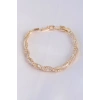 Vip Seri Pirinç Zirkon Taşlı Gold Renk Sarmal Model Bileklik 5886