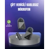 Vlog Podcast ve Röportajlar İçin Kablosuz Çift Yaka Mikrofon