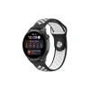 Watch 22mm Spor Delikli Kordon - Siyah-beyaz