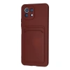 Xiaomi Mi 11 Kılıf Kelvin Kartvizitli Silikon - Bordo