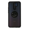 Xiaomi Redmi 9 Kılıf Montreal Yüzüklü Silikon Kapak - Siyah