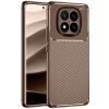 Xiaomi Redmi Note 14 Pro 5g Kılıf Auto Focus Karbon Kapak - Kahverengi