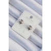 Xuping Gümüş Renk Minimal Bombeli Oval Küpe 5886