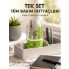 Yeşil Tırnak Bakım Seti Cımbız Makas Tırnak Makası ve Törpü