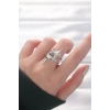 Yıldız Model Silver Renk Ayarlanabilir Yüzük - TJ-BYK3143