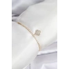 Yonca Model Zirkon Taşlı Gold Renk Asansörlü Su Yolu Bileklik - TJ-BB8244