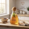 Yuvarlak Mantar Kapaklı Sürahi - 1500 ml - Yüksek Kaliteli Cam