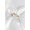 Zirkon Taşlı Gold Renk Pirinç Yüzük 5886