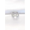Zirkon Taşlı Silver Renk Ayarlanabilir Yüzük - TJ-BYK3108