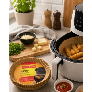 USLUCAN ALIŞVERİŞ 100 Parça Airfryer Kağıdı Tek Kullanımlık Temiz Pişirme Kağıdı