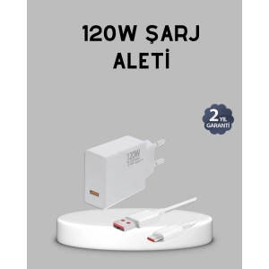 USLUCAN ALIŞVERİŞ 120W Süper Hızlı Şarj Adaptörü – Type-C Kablo Dahil, Yüksek Voltaj Korumalı