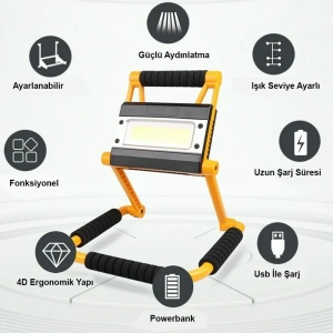 USLUCAN ALIŞVERİŞ 1300 Lümen Güçlü Aydınlatma Wt-328 Güçlü Fener