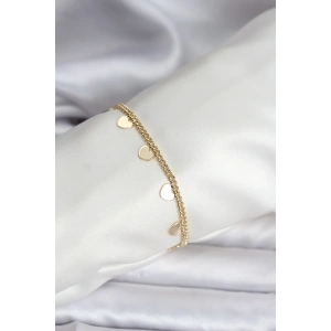 USLUCAN ALIŞVERİŞ 14K Gold Renk Kaplama Kalpli Model CM Kadın Bileklik