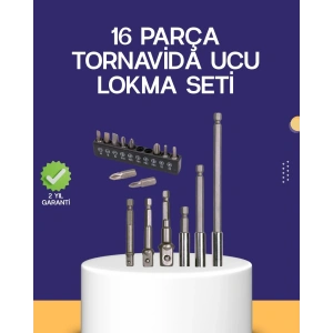 USLUCAN ALIŞVERİŞ 16 Parça Bits ve Adaptör Seti Vidalama Tamir Bakım Seti