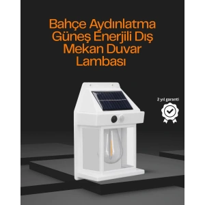 USLUCAN ALIŞVERİŞ 1800 mAh Pilli Solar Duvar Aydınlatma