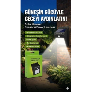 USLUCAN ALIŞVERİŞ 20 Ledli Hareket Sensörlü Dış Mekan Solar Lamba