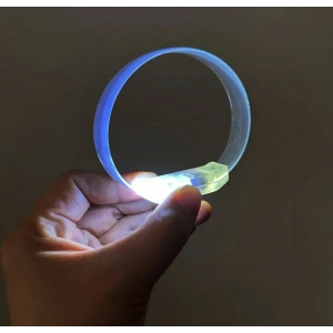 USLUCAN ALIŞVERİŞ 3 Modlu Pilli LED Işıklı Esnek Parti Bilekliği Beyaz