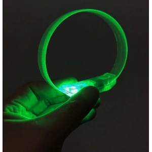 USLUCAN ALIŞVERİŞ 3 Modlu Pilli LED Işıklı Esnek Parti Bilekliği Yeşil