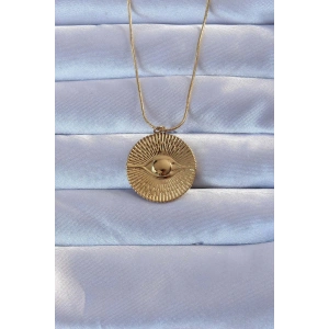 USLUCAN ALIŞVERİŞ 316L Altın Renk İşlemeli Göz Kolye