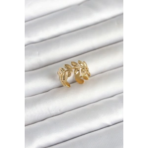 USLUCAN ALIŞVERİŞ 316L Çelik Gold Renk Başak Form Kadın Yüzük