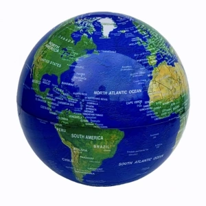 USLUCAN ALIŞVERİŞ 360 Derece Dönen LED Işıklı Mavi Dünya Küresi