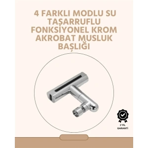USLUCAN ALIŞVERİŞ 360° Dönüşlü Su Akışı Başlığı | 4ü 1 Arada Kullanım