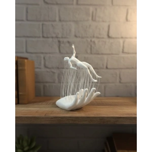 USLUCAN ALIŞVERİŞ 3D El Formlu İnsan Figürü Beyaz Modern Ev ve Ofis Dekoru