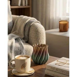 USLUCAN ALIŞVERİŞ 3D KIVRIMLI VAZO SİYAH