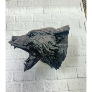 USLUCAN ALIŞVERİŞ 3D Siyah Ayı Başı Duvar Dekoru Modern Asılabilir Heykel 25x19 cm