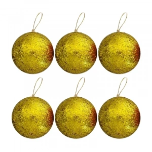 USLUCAN ALIŞVERİŞ 5cm Simli Strafor Top Ağaç Süsü 6lı Gümüş