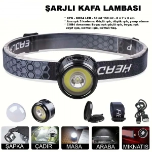 USLUCAN ALIŞVERİŞ 7 Mod Şarjlı Kafa Ve Kamp Lambası Wt-618