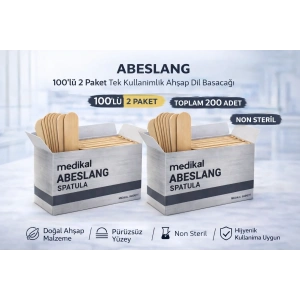USLUCAN ALIŞVERİŞ Abeslang 100lü 2 Paket Tek Kullanımlık Ahşap Dil Basacağı Non Steril Medikal Spatula Toplam 200 Adet