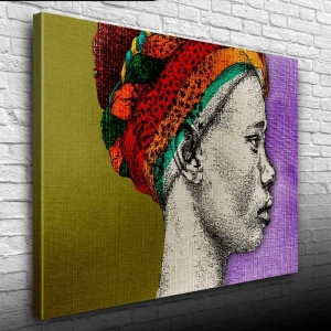 USLUCAN ALIŞVERİŞ Afrikalı Yerli Kadın Portresi Kanvas Tablo 50 x 70