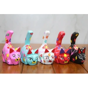 USLUCAN ALIŞVERİŞ Ahşap 5li Kedi Seti Model 4