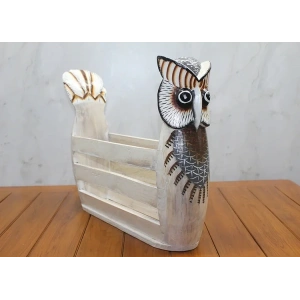 USLUCAN ALIŞVERİŞ Ahşap Baykuş Gazetelik