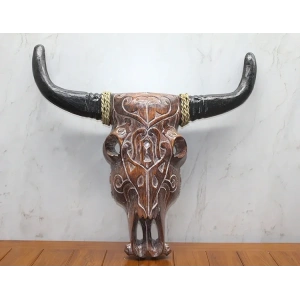 USLUCAN ALIŞVERİŞ Ahşap Duvara Asmalı Bufalo Kafası