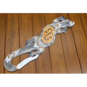 USLUCAN ALIŞVERİŞ Ahşap Duvara Asmalı Kertenkele Figürü