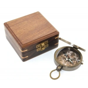 USLUCAN ALIŞVERİŞ Ahşap Kutulu Pusula Model 6