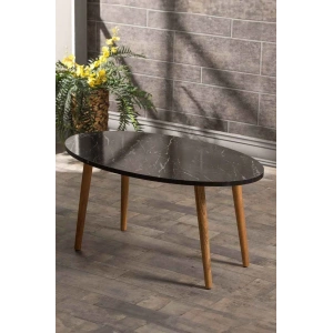 USLUCAN ALIŞVERİŞ Ahşap Torna Elips Orta Sehpa